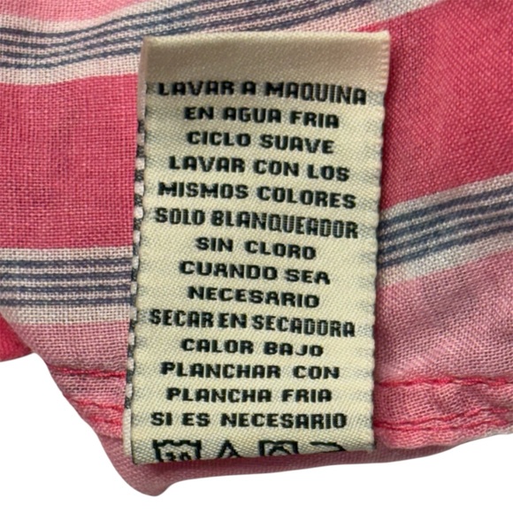 Ralph Lauren Polo Jeans Co Womens Large Long Sleeve Button Up Pink Striped Shirt - Picture 8 of 8